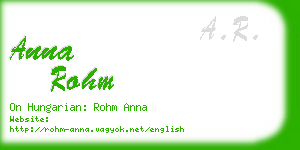 anna rohm business card